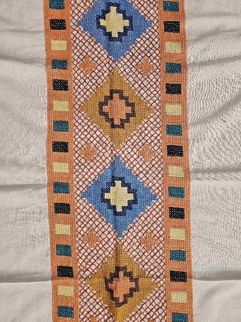 Tafelkleed traditionele vormen 197/147 cm, Huis en Inrichting, Gebruikt, Linnen, Ophalen of Verzenden, Rechthoek