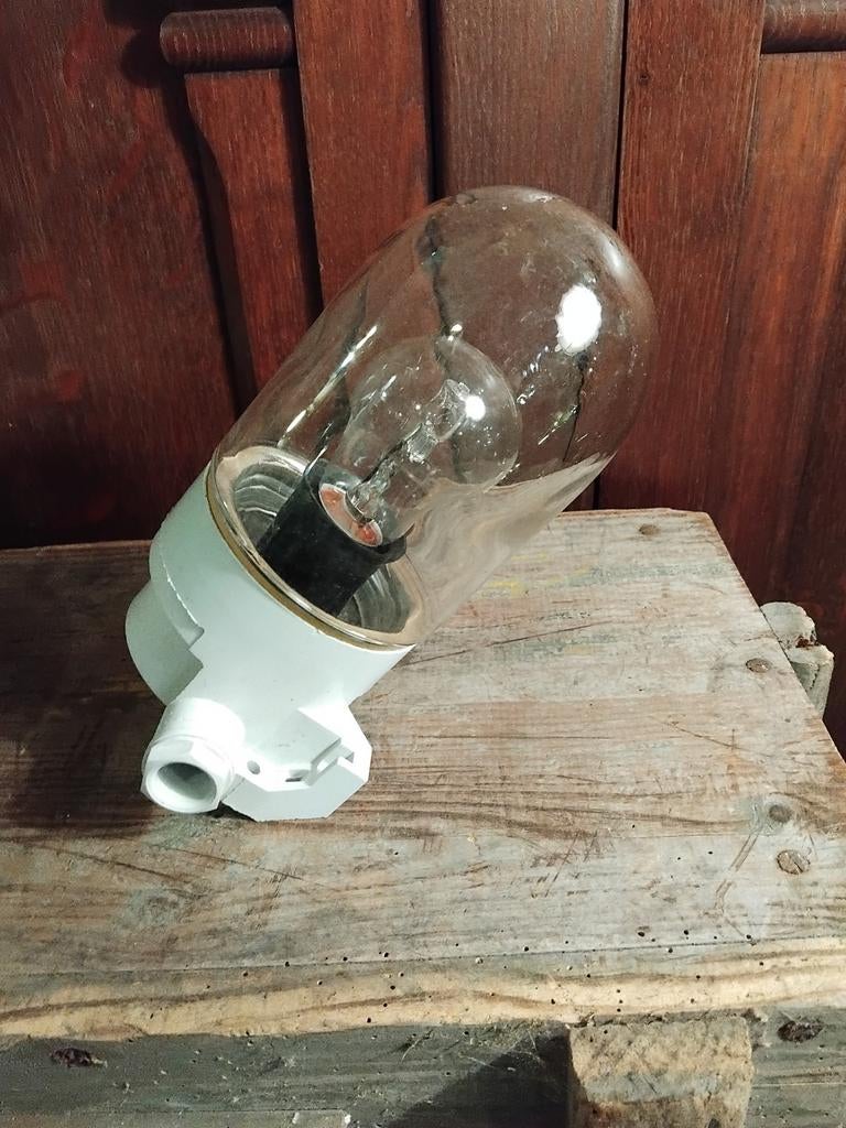 Vintage stallampen met of zonder schotel, Ophalen of Verzenden, Gebruikt, Vintage,  retro