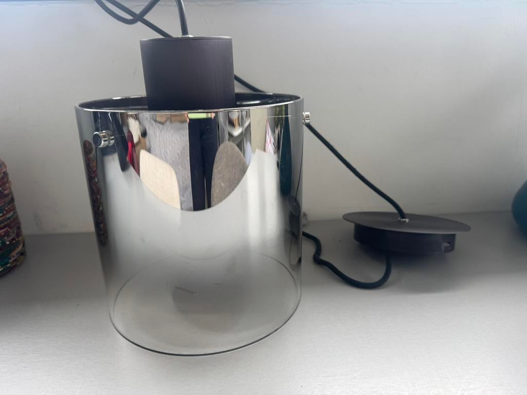 Ikea gefumeerde glazen lamp, Ophalen, Zo goed als nieuw, Glas
