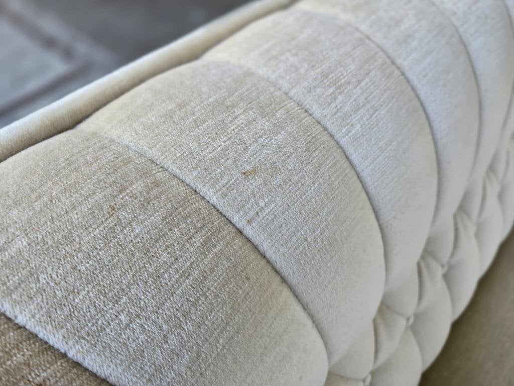 Vintage beige zetel / canapé / couch met franjes, Ophalen