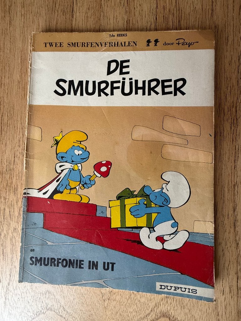 Oude Smurfen strip – De Smurführer + Smurfonie in Ut, Collections, Schtroumpfs, Enlèvement ou Envoi, Utilisé, Bande dessinée