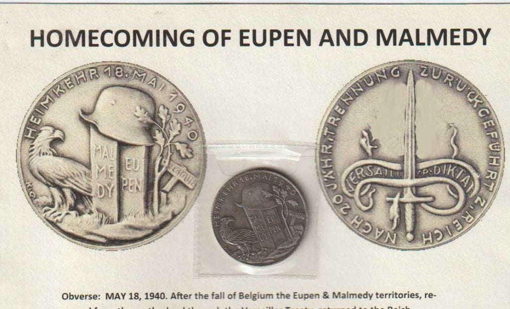 'Homecoming' Eupen/Malmedy, 1940, medaille + foto, Verzamelen, Verzenden, Landmacht, Embleem of Badge