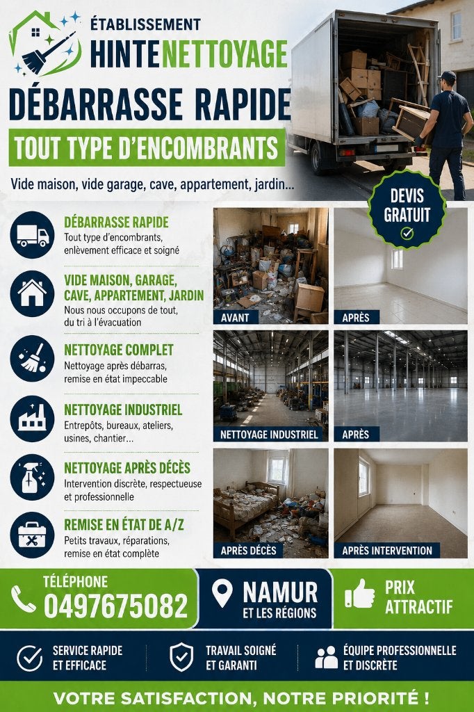 Vide encombrants vide maison nettoyage complète, Enlèvement