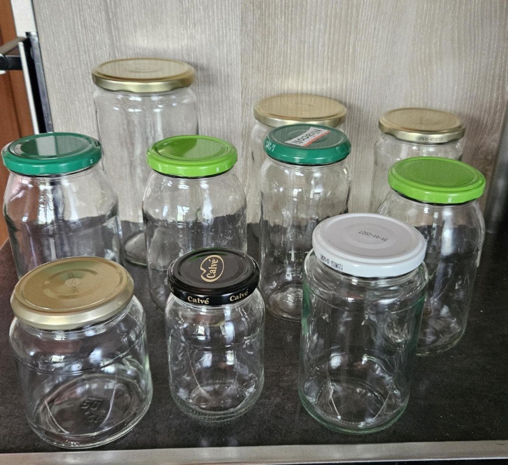 Lot 10 bocaux en verre couvercle en métal (9 lots dispo), Enlèvement, Utilisé, Verre, Récipient(s)