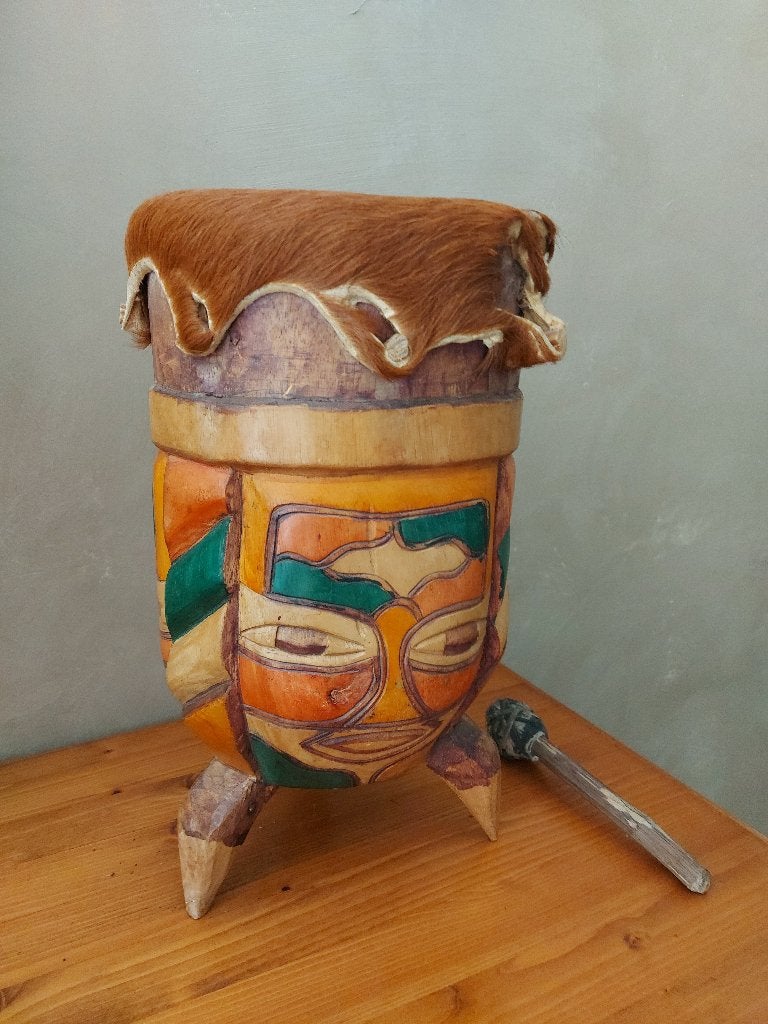 Tambour zoulou ou swazi (Afrique du Sud), Antiquités & Art, Afrique, Enlèvement ou Envoi