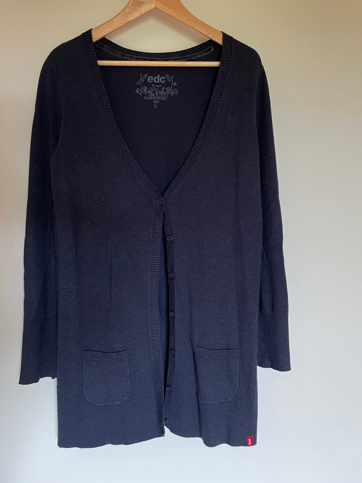 Middellange gilet Esprit EDC maat L, Blauw, Maat 42/44 (L), Ophalen of Verzenden, Zo goed als nieuw