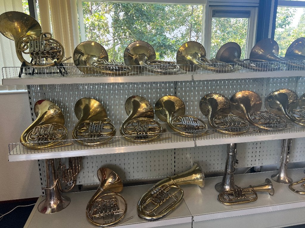 Wij hebben verschillende gebruikte Hoorns op voorraad!, Muziek en Instrumenten, Ophalen, Gebruikt, Bes-hoorn, Met koffer