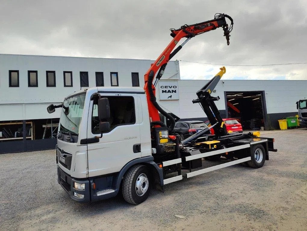 MAN TGL 12.250 Containersysteem Jimeca met kraan Palfinger P, Automaat, Achterwielaandrijving, Euro 6, MAN