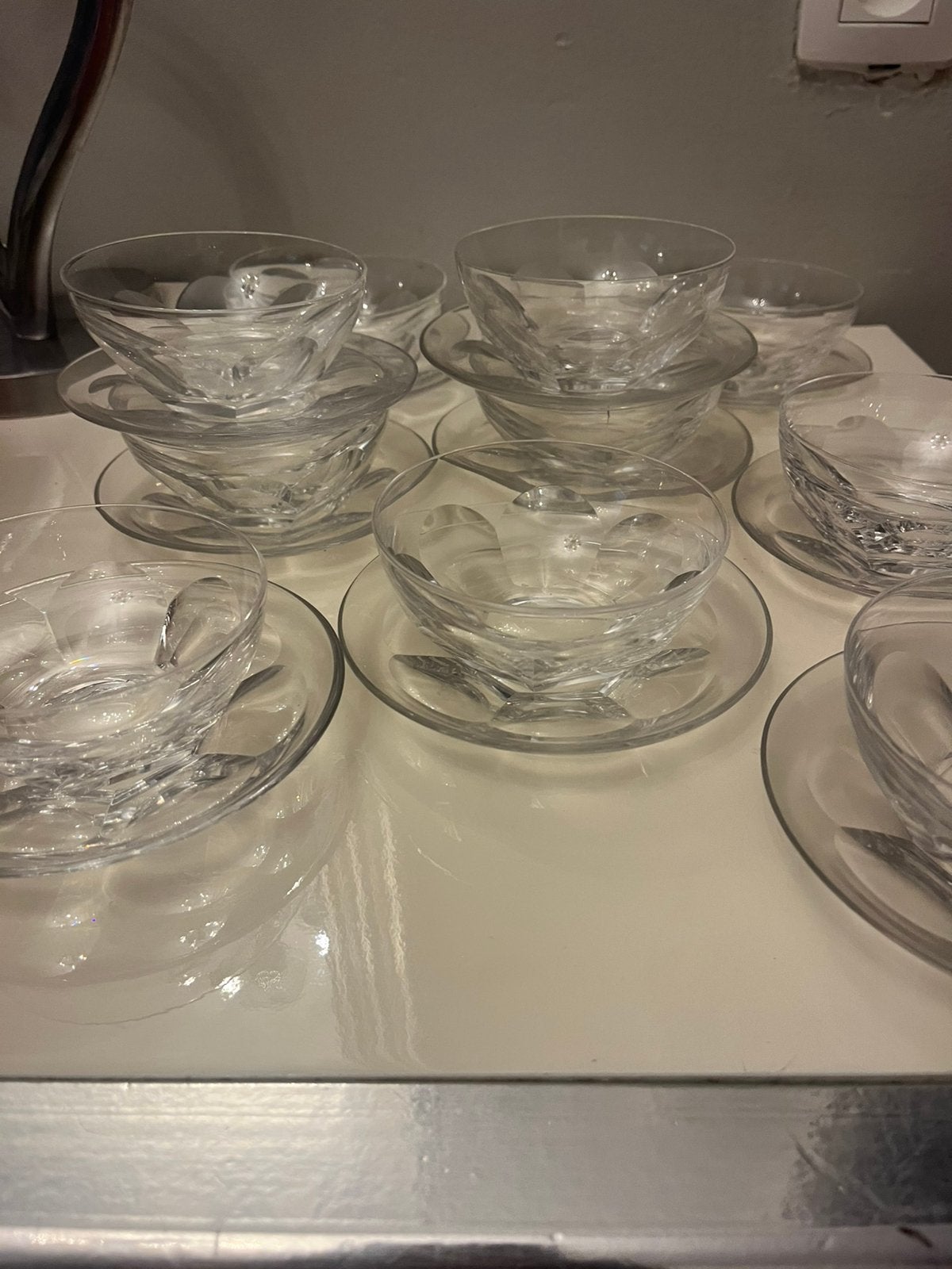 9 Service à dessert vintage en verre moulé – Coupelles e, Enlèvement ou Envoi, Mug, Vintage, IKEA