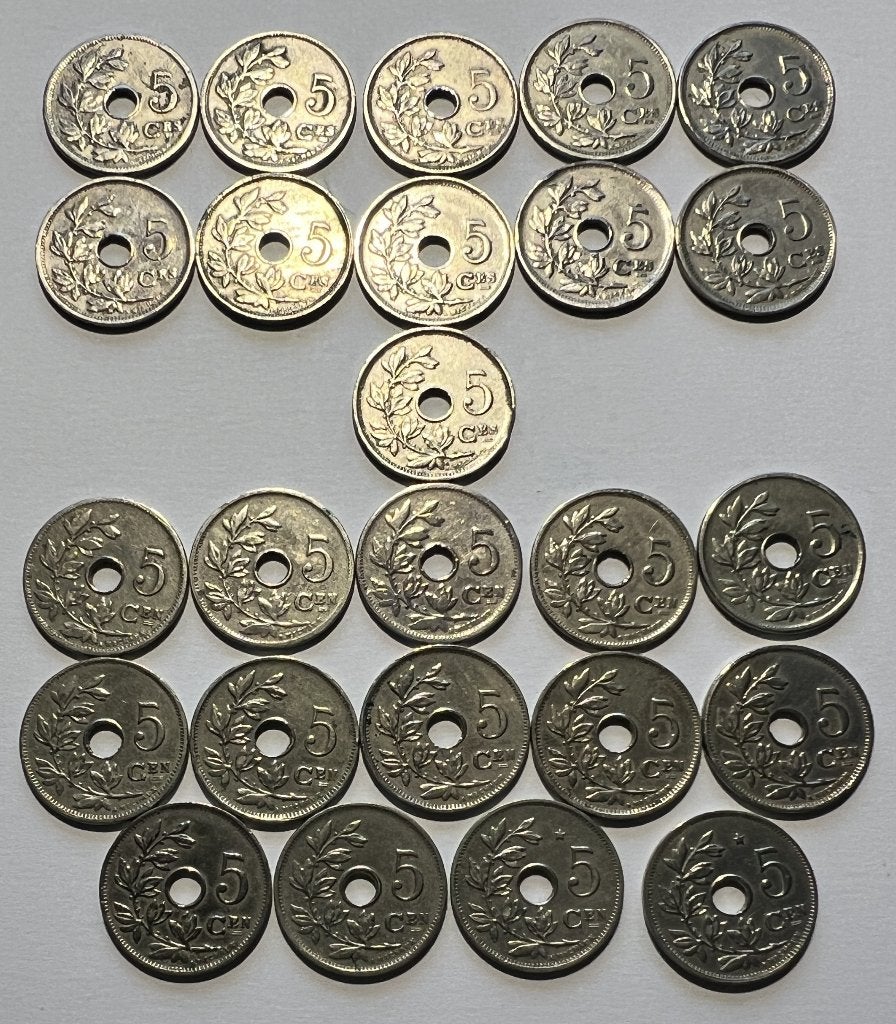Belgie munten - 5 centimes - centiem - Albert I - 1904 - 20, Postzegels en Munten, Ophalen of Verzenden, Overig, Setje