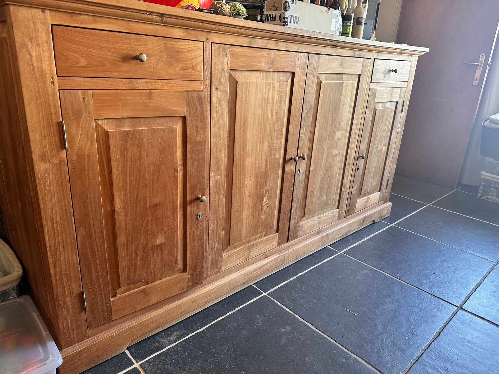 Volhouten wandkast, Huis en Inrichting, Ophalen, Gebruikt, 200 cm of meer, Met deur(en)