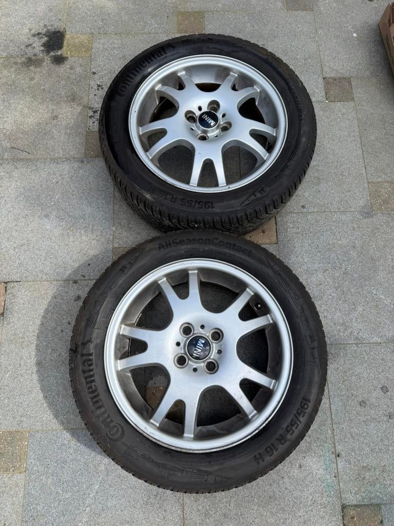 2 Jantes 16” 4x100 5,5J ET45 + pneus Continental AllSeasons, Enlèvement, Pneu(s)