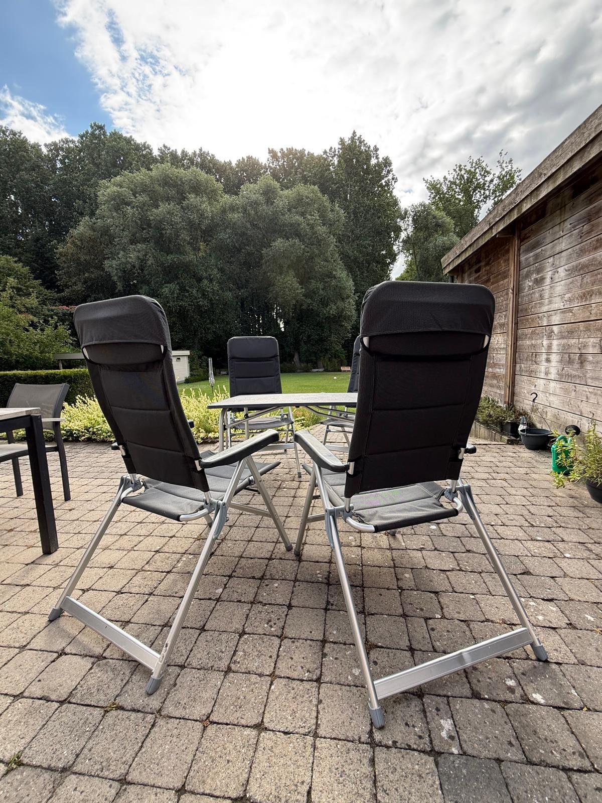 Campeertafel en set van 4 stoelen, Caravans en Kamperen, Ophalen, Gebruikt