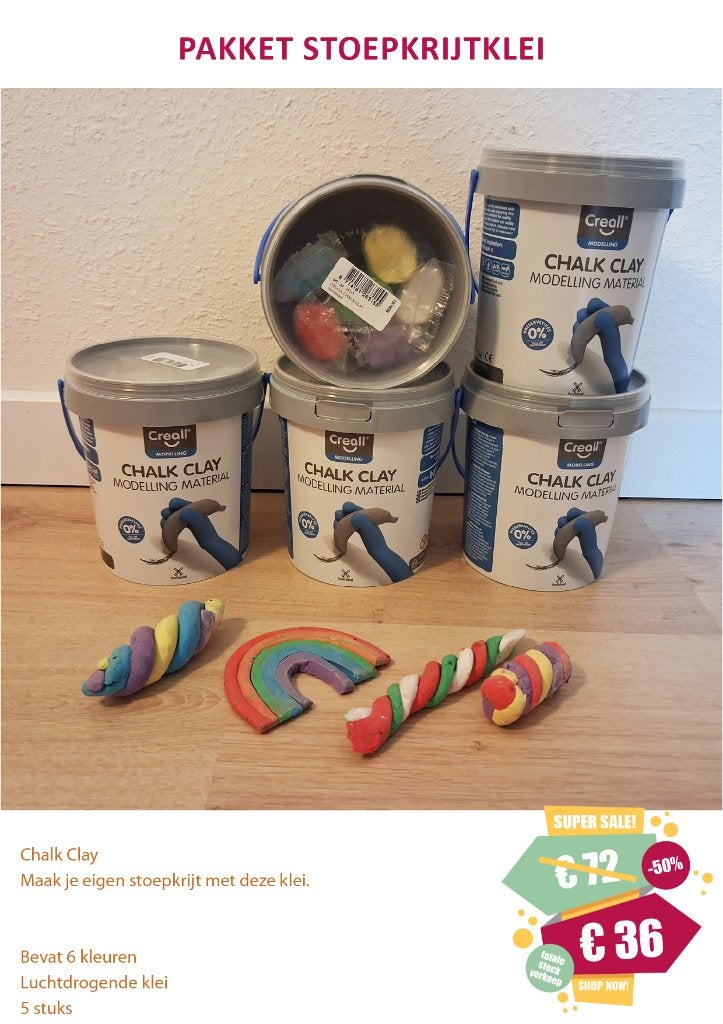 PAKKET STOEPKRIJTKLEI _ GROTE STOCKVERKOOP -50%, Ophalen, Nieuw
