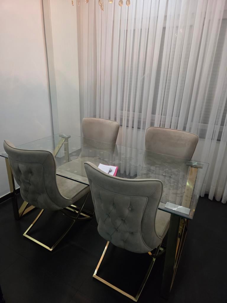 tafel met 4 gouden stoelen, Enlèvement ou Envoi