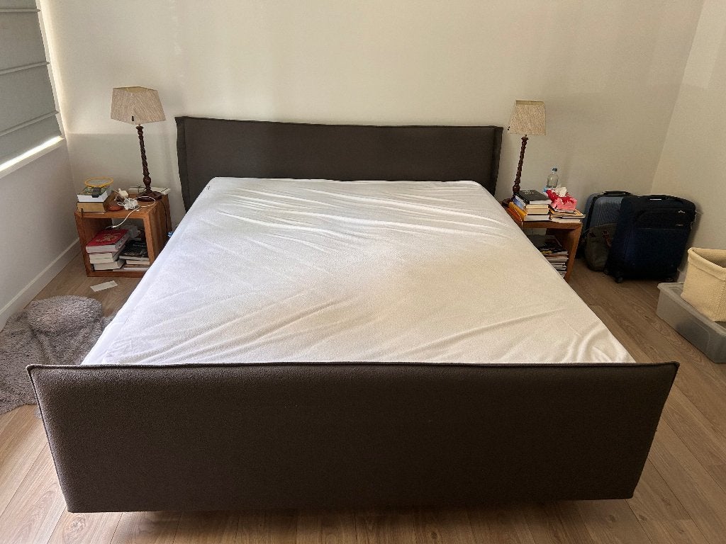 Bed boxspring sleepy grijs, Huis en Inrichting, Slaapkamer | Boxsprings, Ophalen, Gebruikt, Tweepersoons, Overige maten