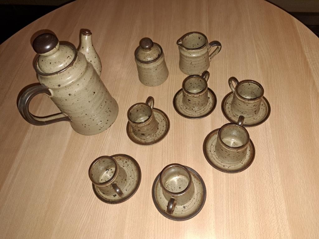 Service à café Grès Rocaille en parfait état, Neuf, Service complet, Poterie, Enlèvement