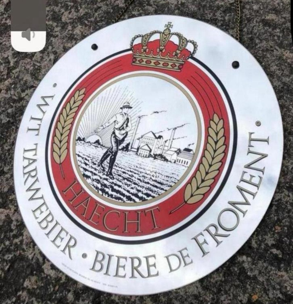Oude spiegel Haecht voor mancave, Verzamelen, Biermerken, Ophalen of Verzenden
