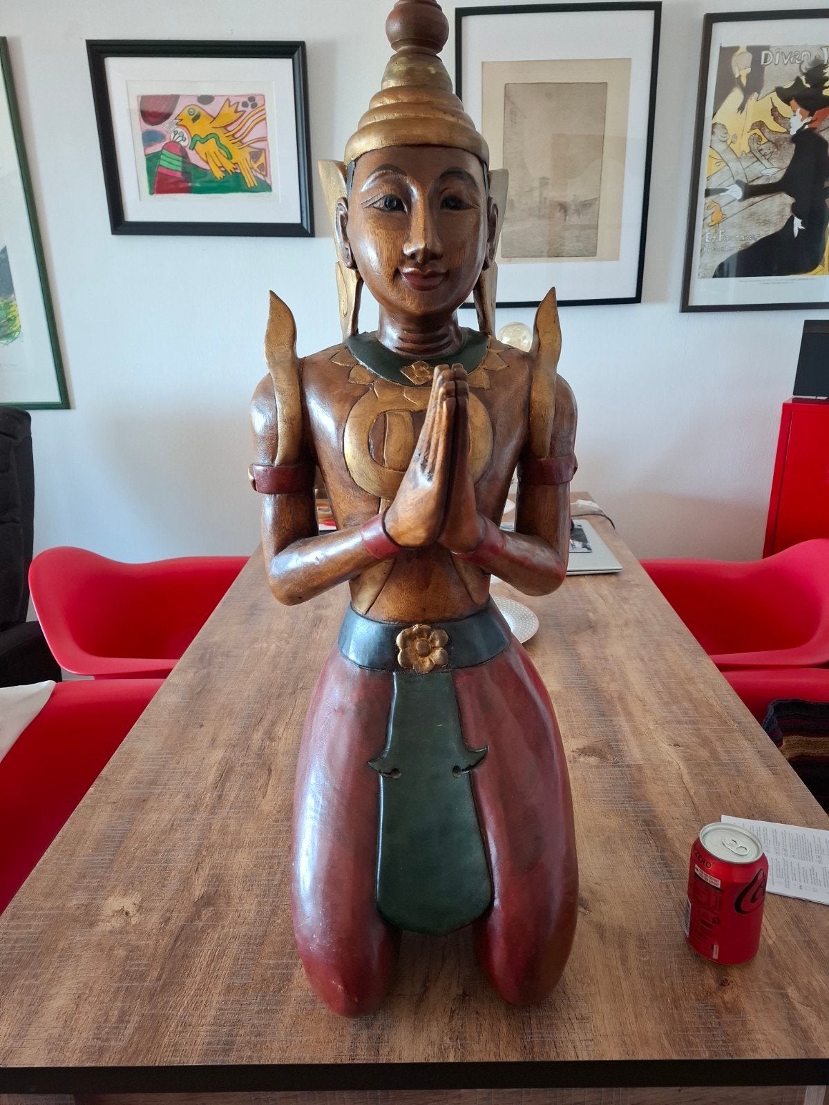 garde de bouddha en bois, Maison & Meubles, Accessoires pour la Maison | Statues de Bouddha, Massif, 90 cm, Marron, Enlèvement