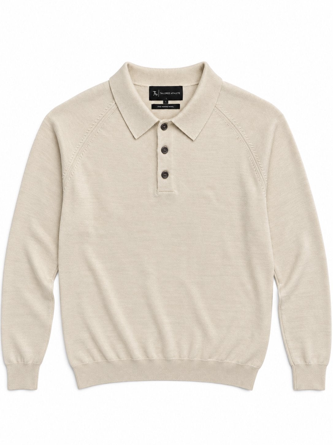 Sporter op maat — polo van extra fijne merinowol — albast L, Ophalen of Verzenden, Nieuw, Maat 52/54 (L), Beige