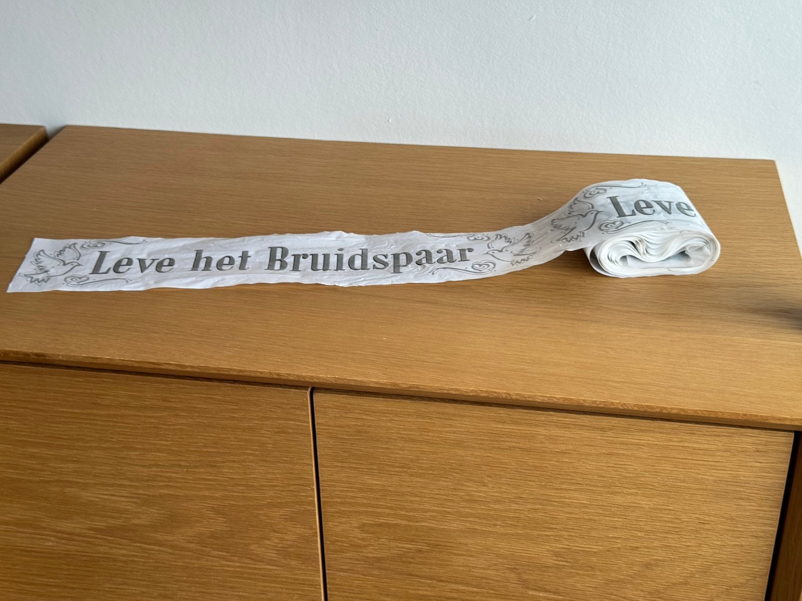 “Leve het Bruidspaar” lint | bruiloft decoratie, Ophalen of Verzenden