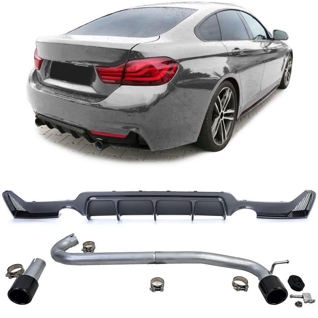 2 X Black Uitlaat Carbon Diffuser Bmw 4 serie F32 F33 F36 M, Auto diversen, Tuning en Styling, Verzenden