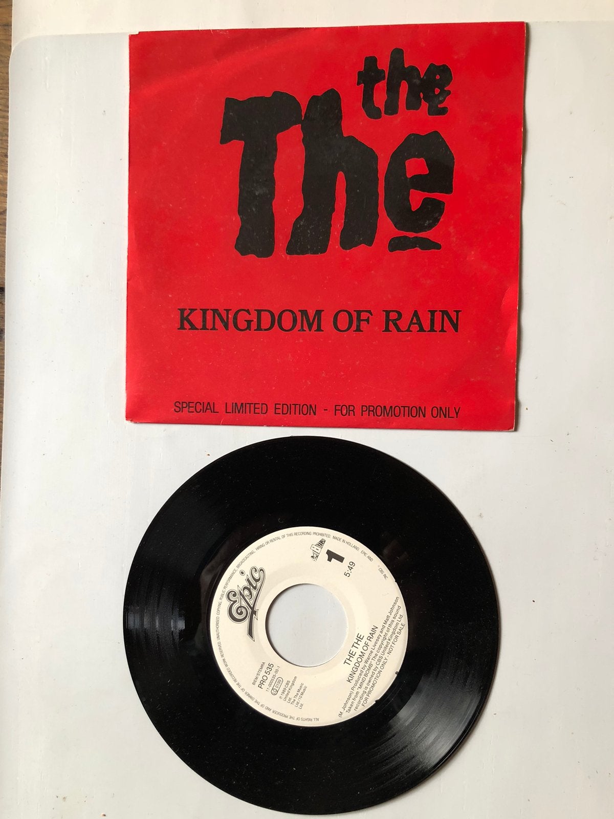 The The: kingdom of rain ( mint; Promo ; 1983), Verzenden, Zo goed als nieuw