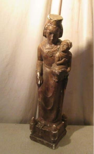 Statue ancienne - Marie et Jésus - Château de la Comtesse, Antiquités & Art, Enlèvement ou Envoi