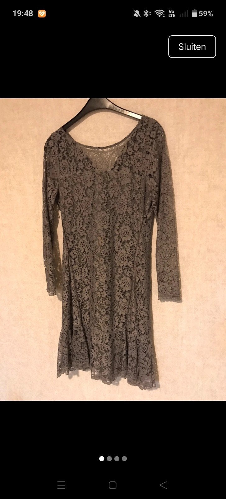 zeer mooi kleed Hale Bob 38, Kleding | Dames, Grijs, Boven de knie, Ophalen, Maat 38/40 (M)