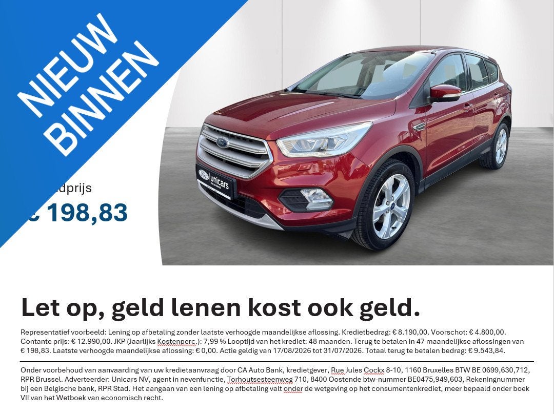 Ford Kuga 1.5i EcoB. 110kW S/S Titanium, Achat, 1800 kg, Entreprise, Boîte manuelle