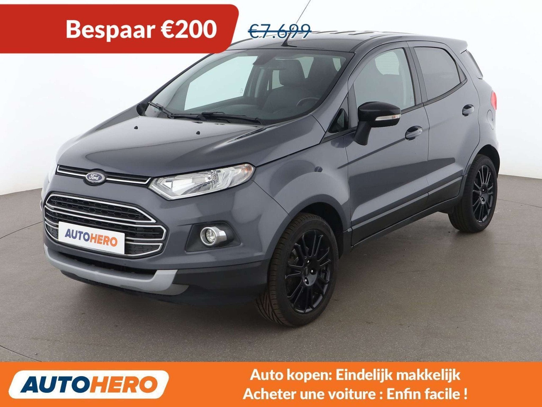 Ford EcoSport 1.0 EcoBoost Titanium (bj 2016), Auto's, Voorwielaandrijving, LED verlichting, Gebruikt, Zwart