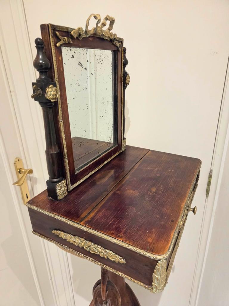 Miroir de toilette ajustable ancien, XIXe siècle, authentiqu, Antiquités & Art, Enlèvement ou Envoi