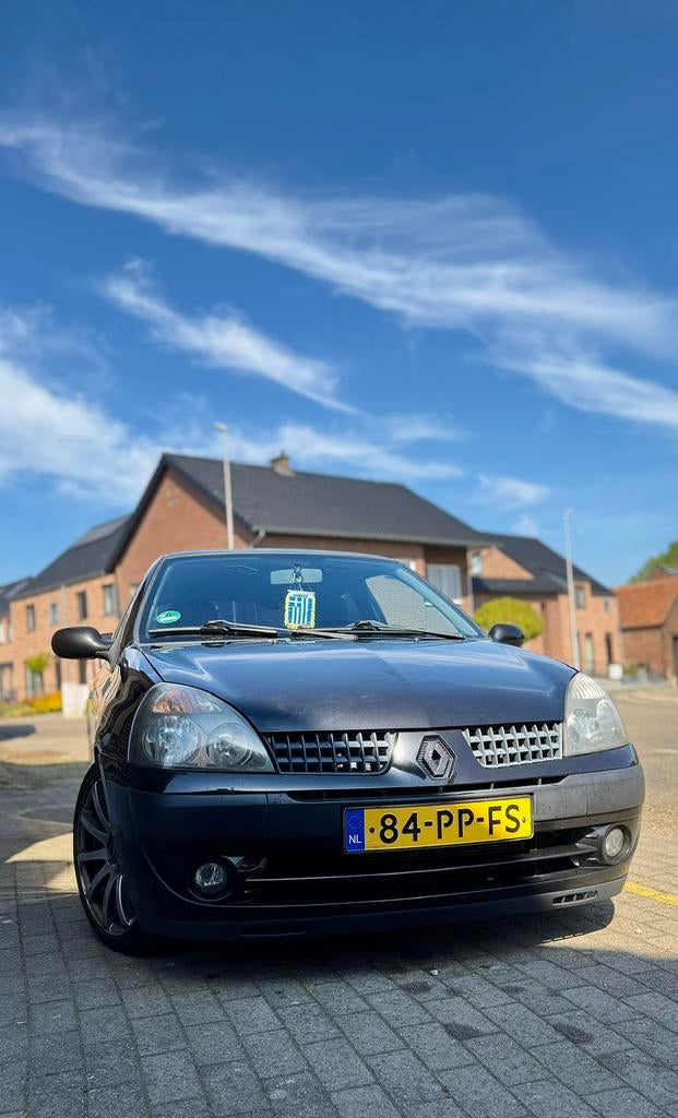 Renault Clio 1.6 16V 2004 Zwart, Auto's, Zwart, Bedrijf, Clio, Te koop
