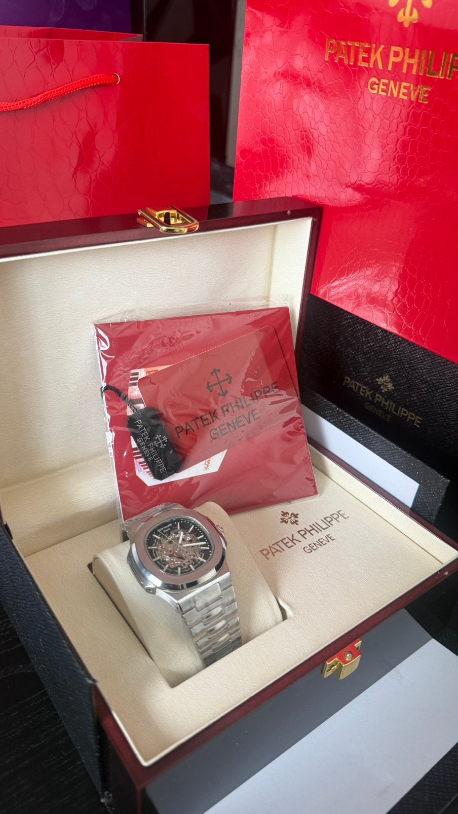Patek Philippe met doos zak papieren, Ophalen of Verzenden, Nieuw