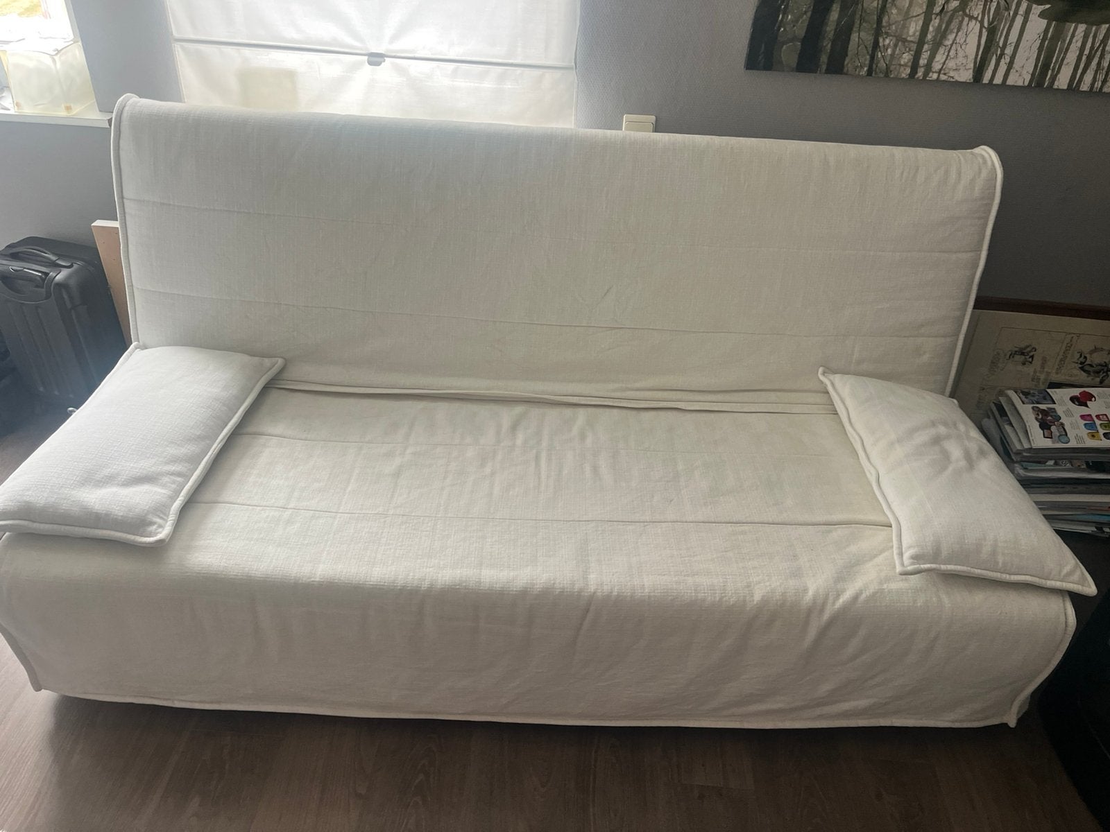 Canapé convertible 2 pers., Beige, Enlèvement, 200 cm, Deux personnes