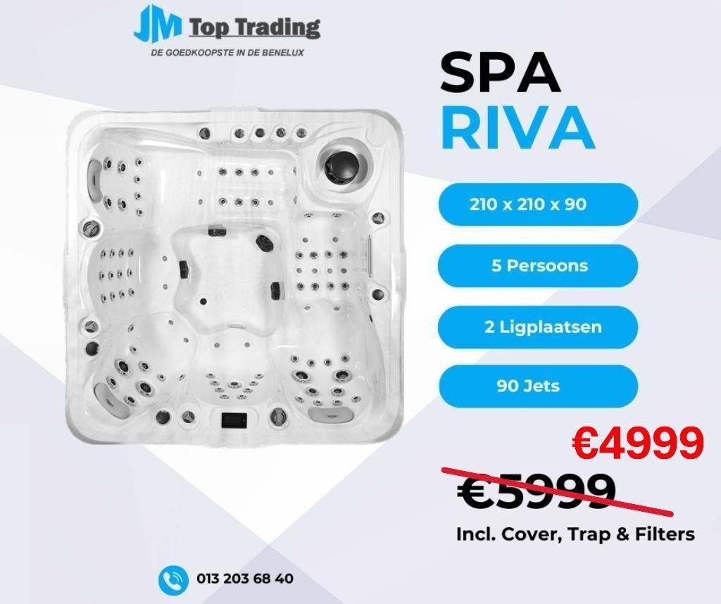 AquaLife Spa (jacuzzi) - Riva 5 pers - 210x210cm - 90 jets, Enlèvement, Neuf, Autres types