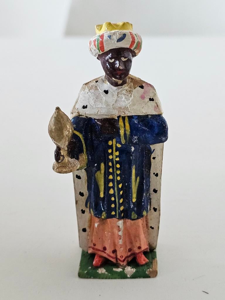 Statue de crèche de Grulich, roi Caspar, sculpture sur bois, Enlèvement ou Envoi