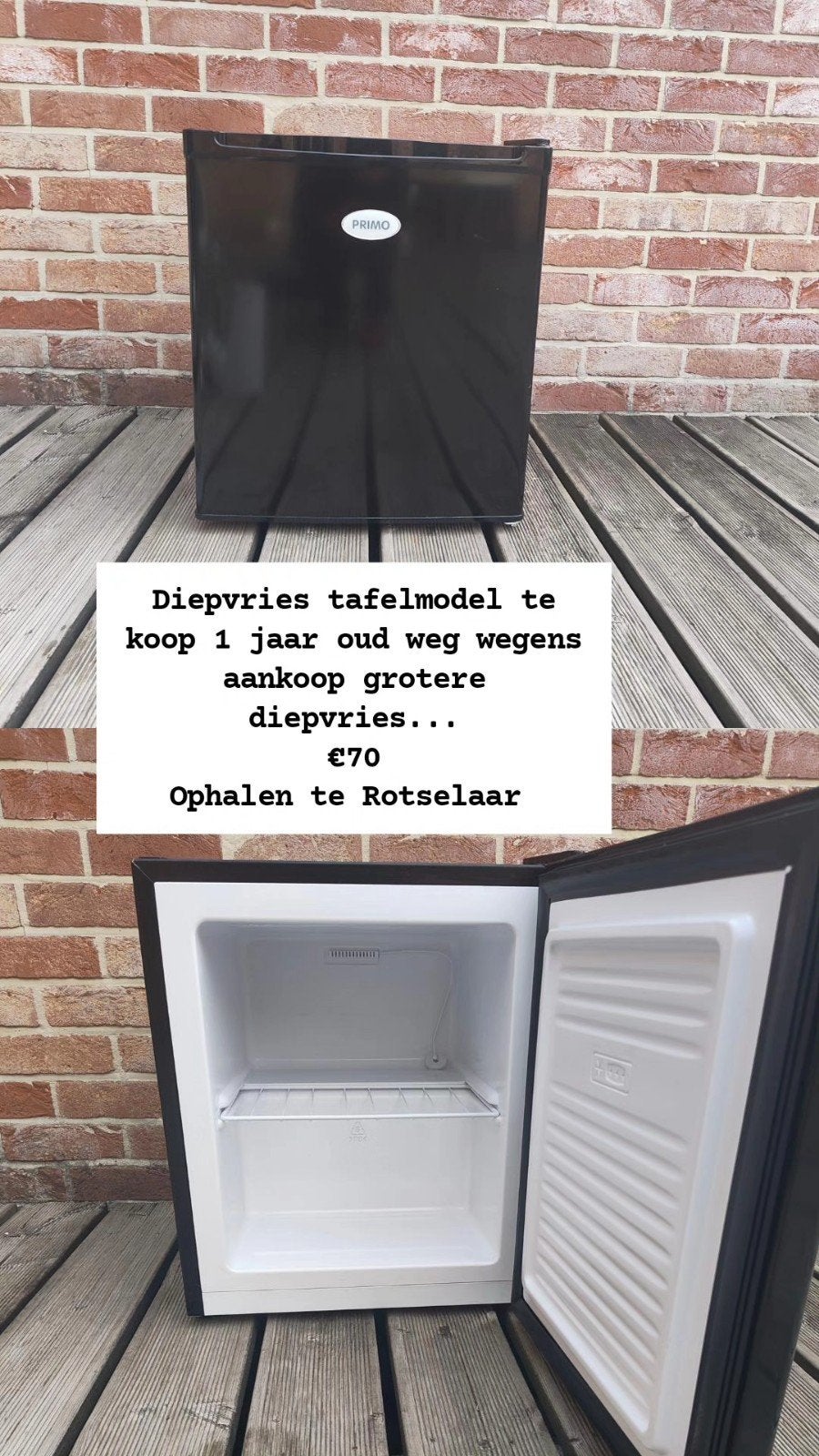 tafelmodel diepvries, Ophalen