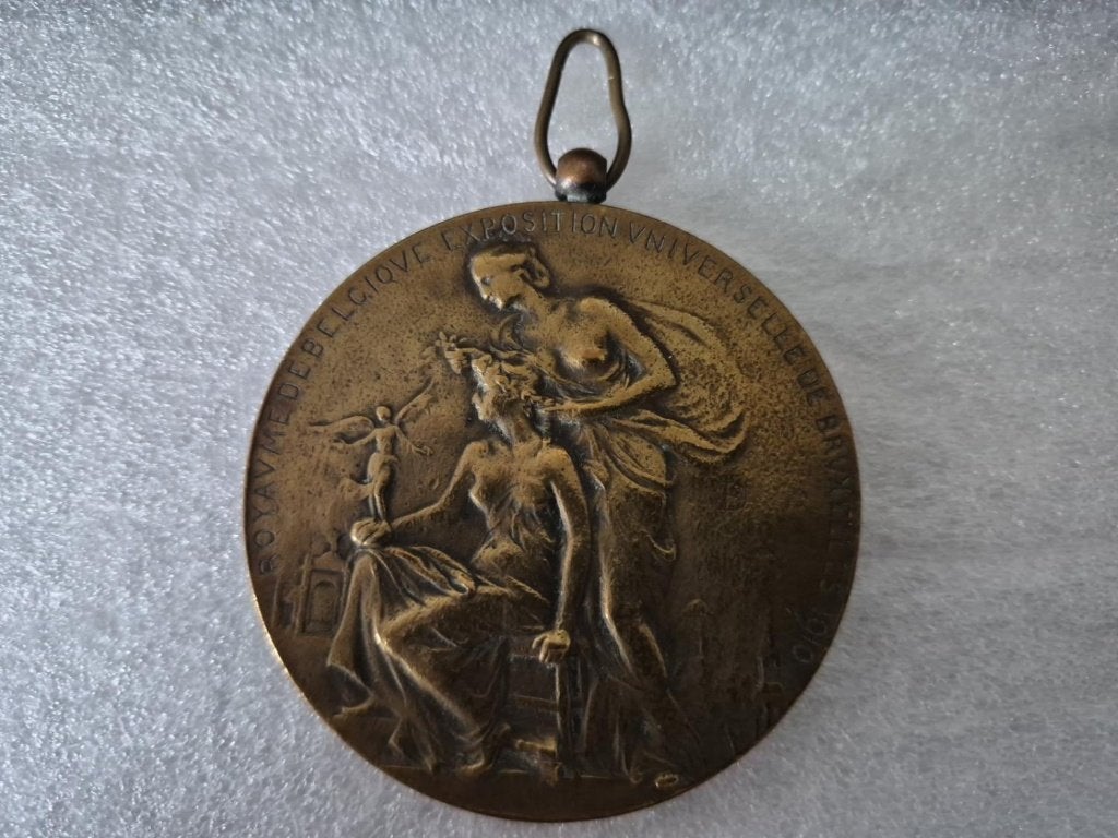 Grote bronzen medaille Wereldtentoonstelling Brussel, Postzegels en Munten, Ophalen, Brons