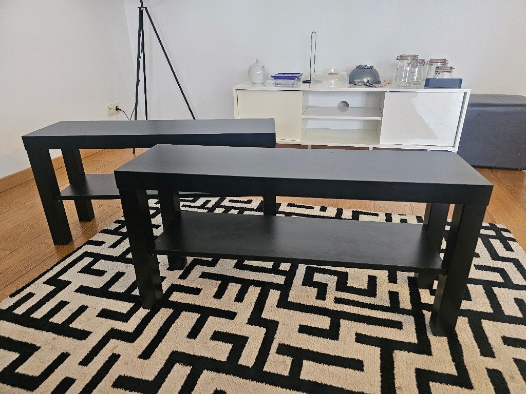 IKEA zwart bijzettafel, Ophalen, Klassiek, Zo goed als nieuw, Rechthoekig
