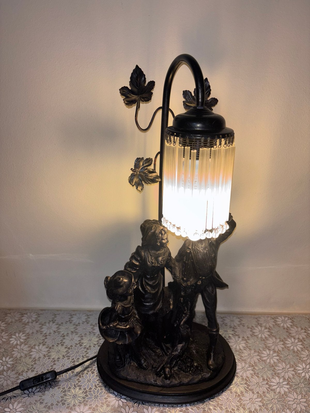 Tafellamp, Lampe d'ambiance, Verre, Comme neuf, Avec prise