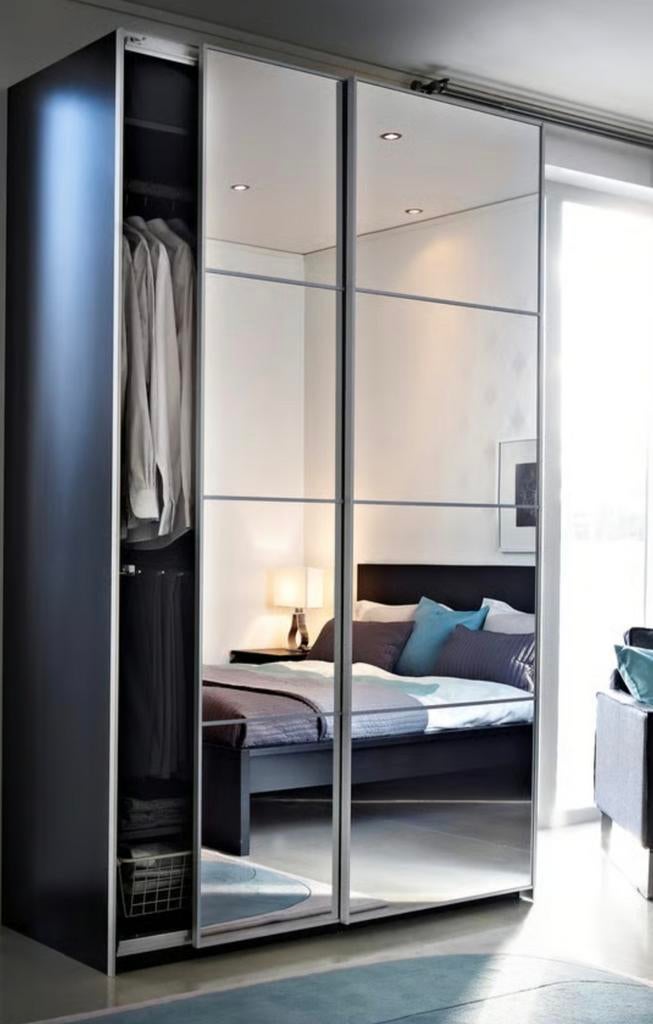 IKEA AULI – 4 Panneaux Miroir pour Porte Coulissante PAX, Maison & Meubles, Enlèvement, Verre