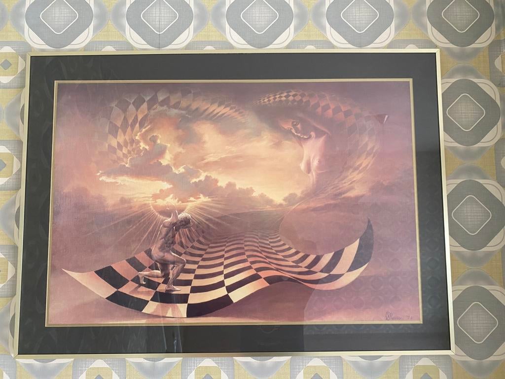 Kader naakte man & vrouw 106 cm breed, Antiek en Kunst, Ophalen