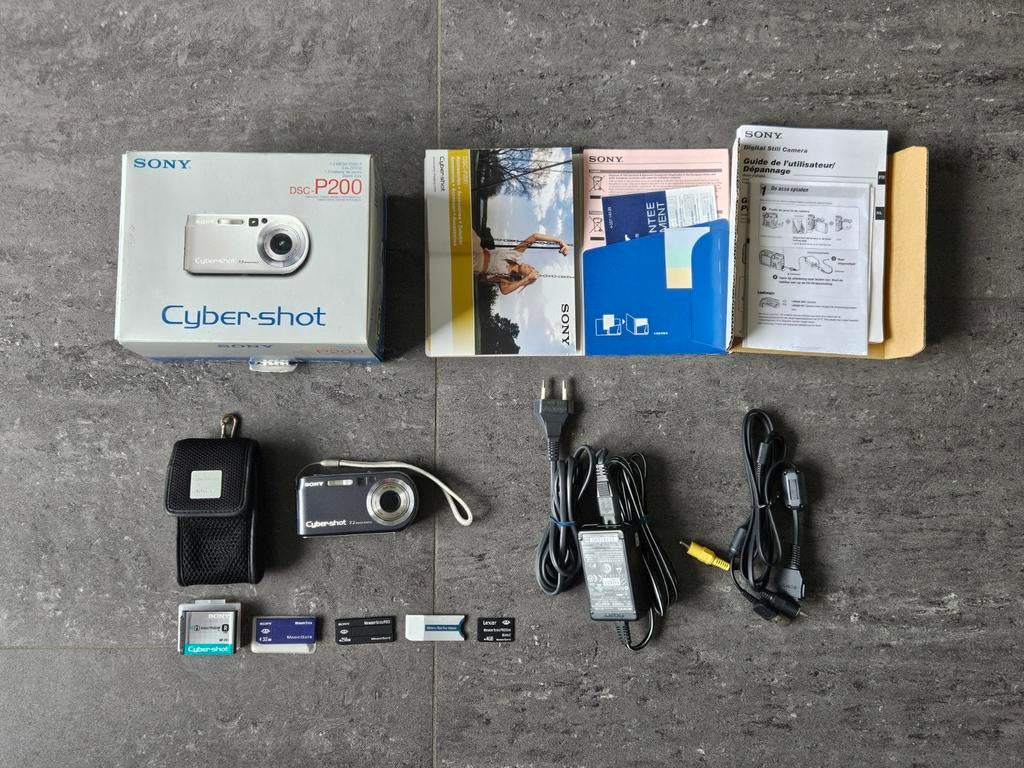 Sony Cyber-shot DSC-P200 compleet: doos, tas, cards, Ophalen, Sony