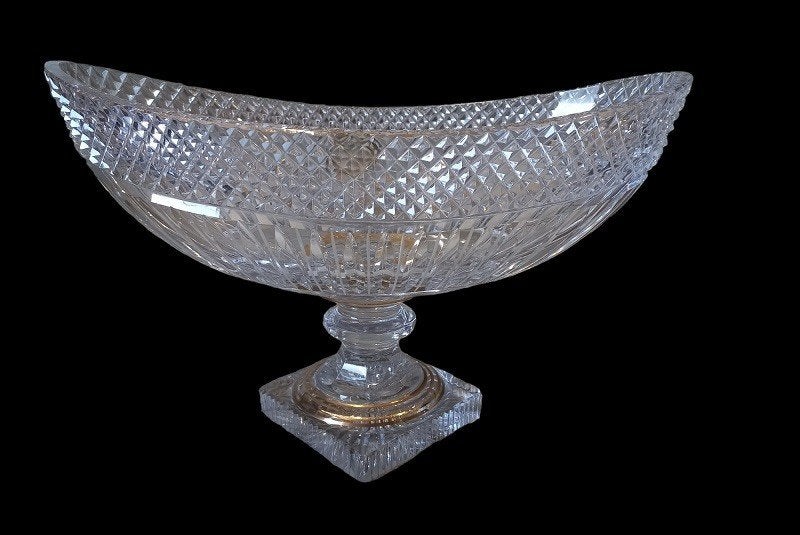Coupe à fruits en cristal en forme de bateau de Bohême., Antiquités & Art, Enlèvement