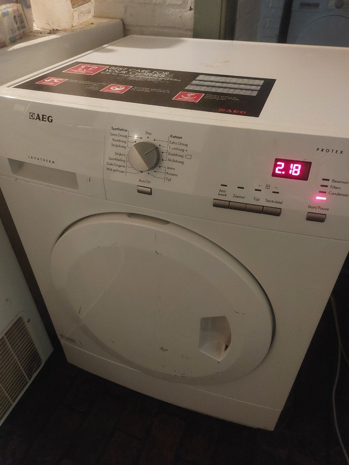 Droogkast AEG 8kg warmtepomp condens Energieklasse A ++, Ophalen of Verzenden