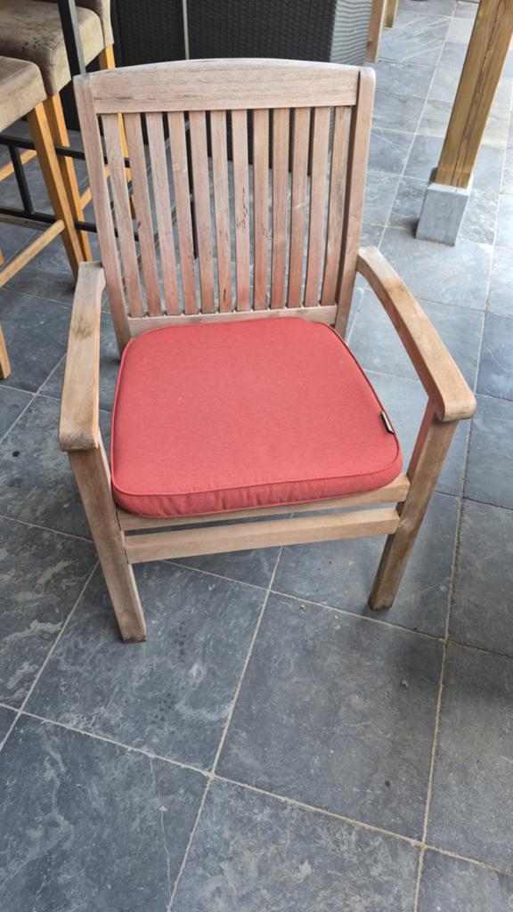 Teak tuinstoelen met Kussens., Ophalen