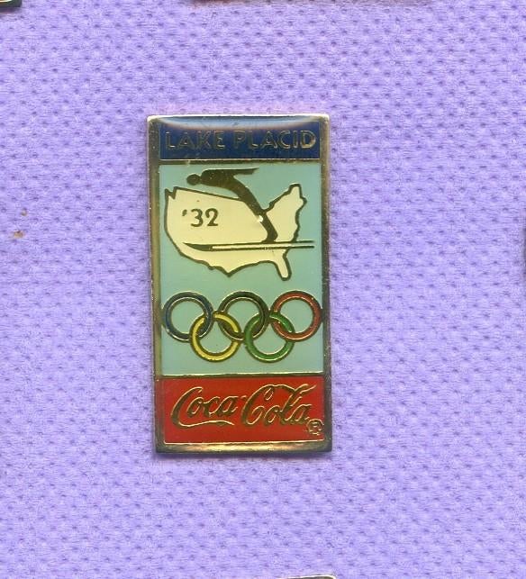 pins coca cola jeux olympiques lake placid 1932 xa111, Envoi, Marque, Insigne ou Pin's