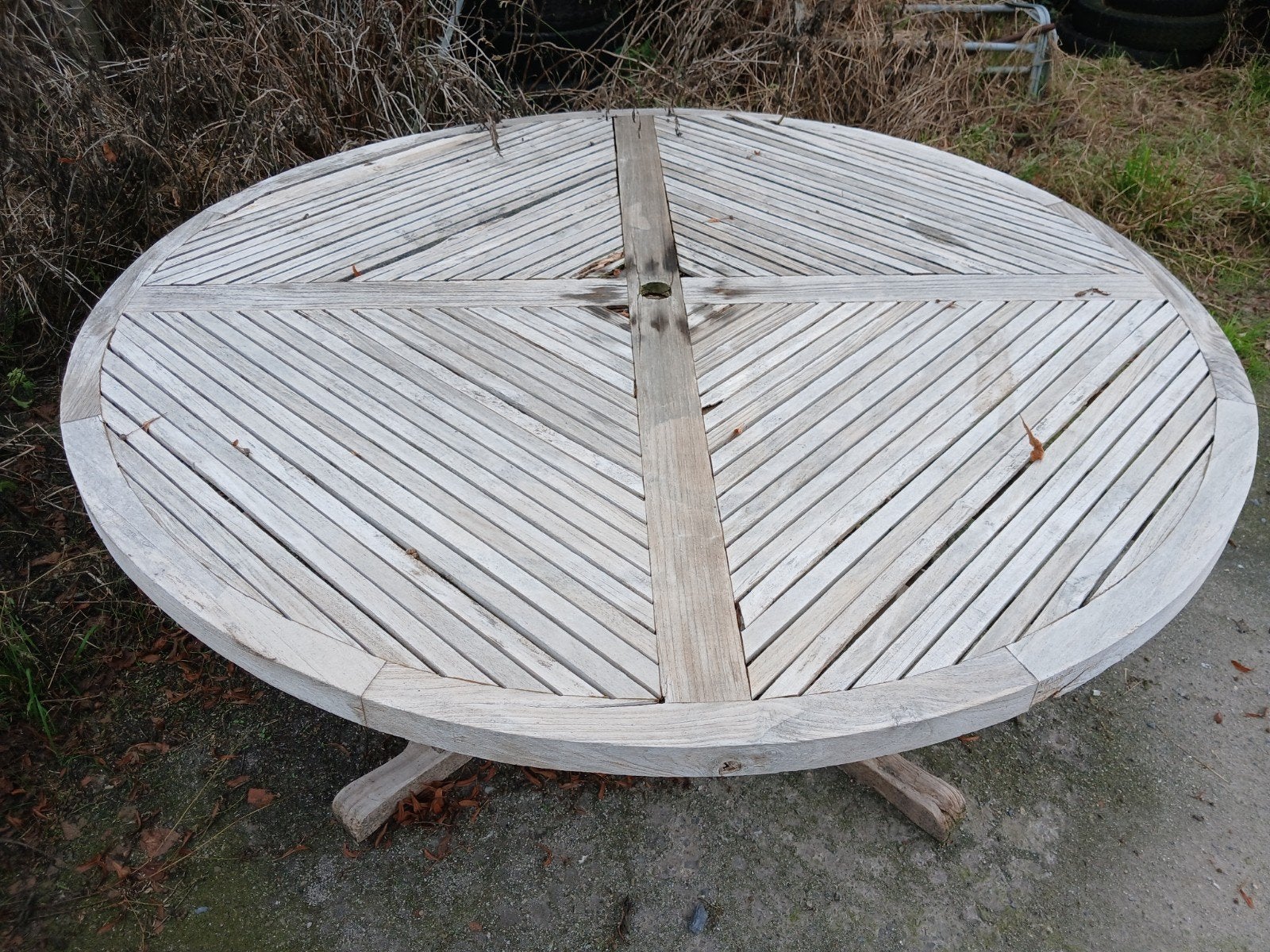 ronde teak tafel, Tuin en Terras, Ophalen