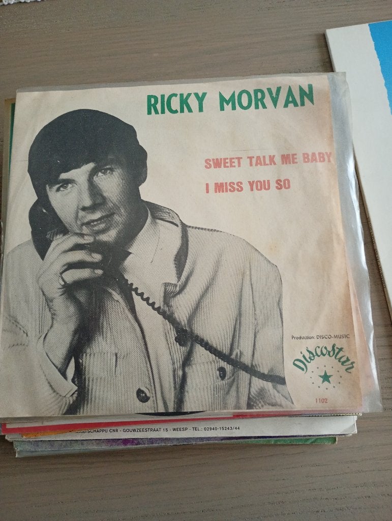 Ricky Morvan - Sweet talk me baby, Pochette photo, 7 inch, Utilisé, Pop